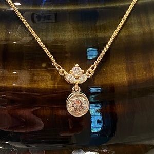 NEW 1 CTTW Four Diamond Drop Necklace in 14K YG